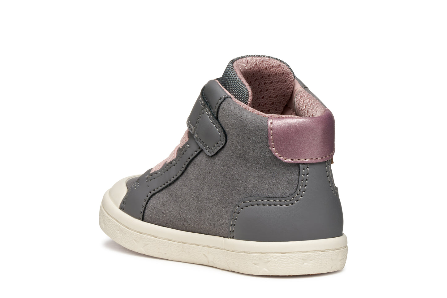 Geox Gisli Girls Grey Pink Star Ankle Boot