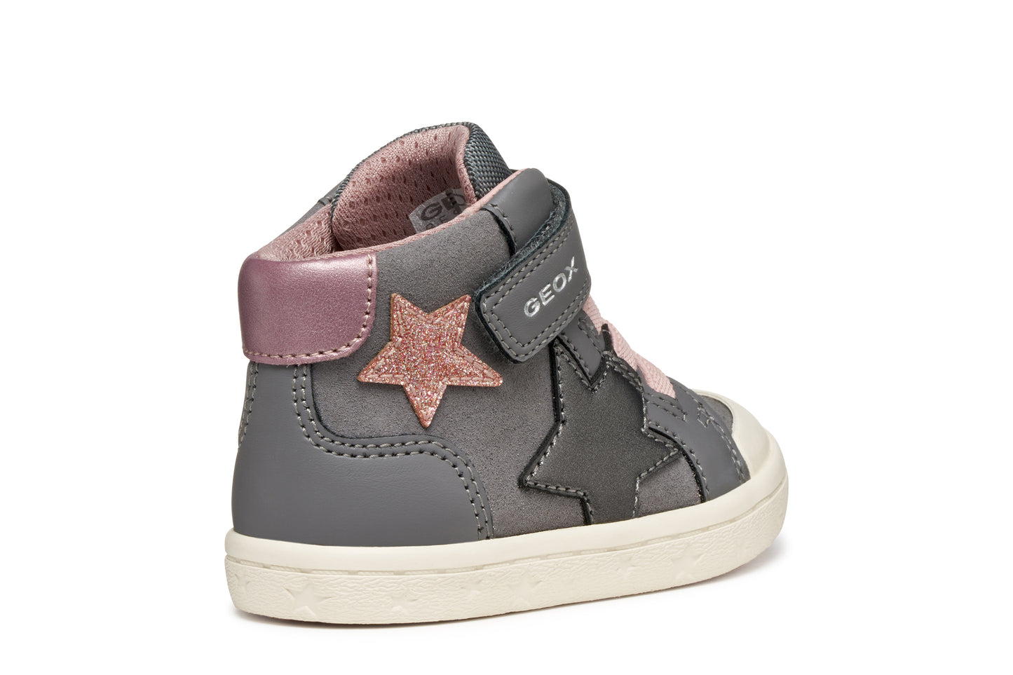 Geox Gisli Girls Grey Pink Star Ankle Boot