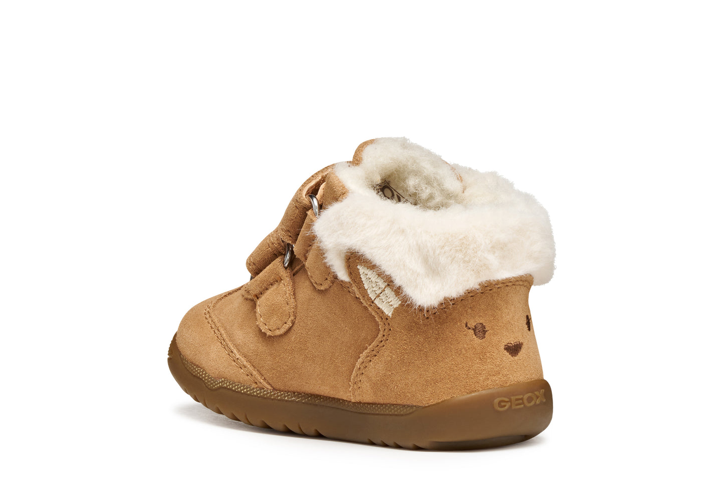 Geox Macchia Girls Whisky Brown Suede Ankle Boot