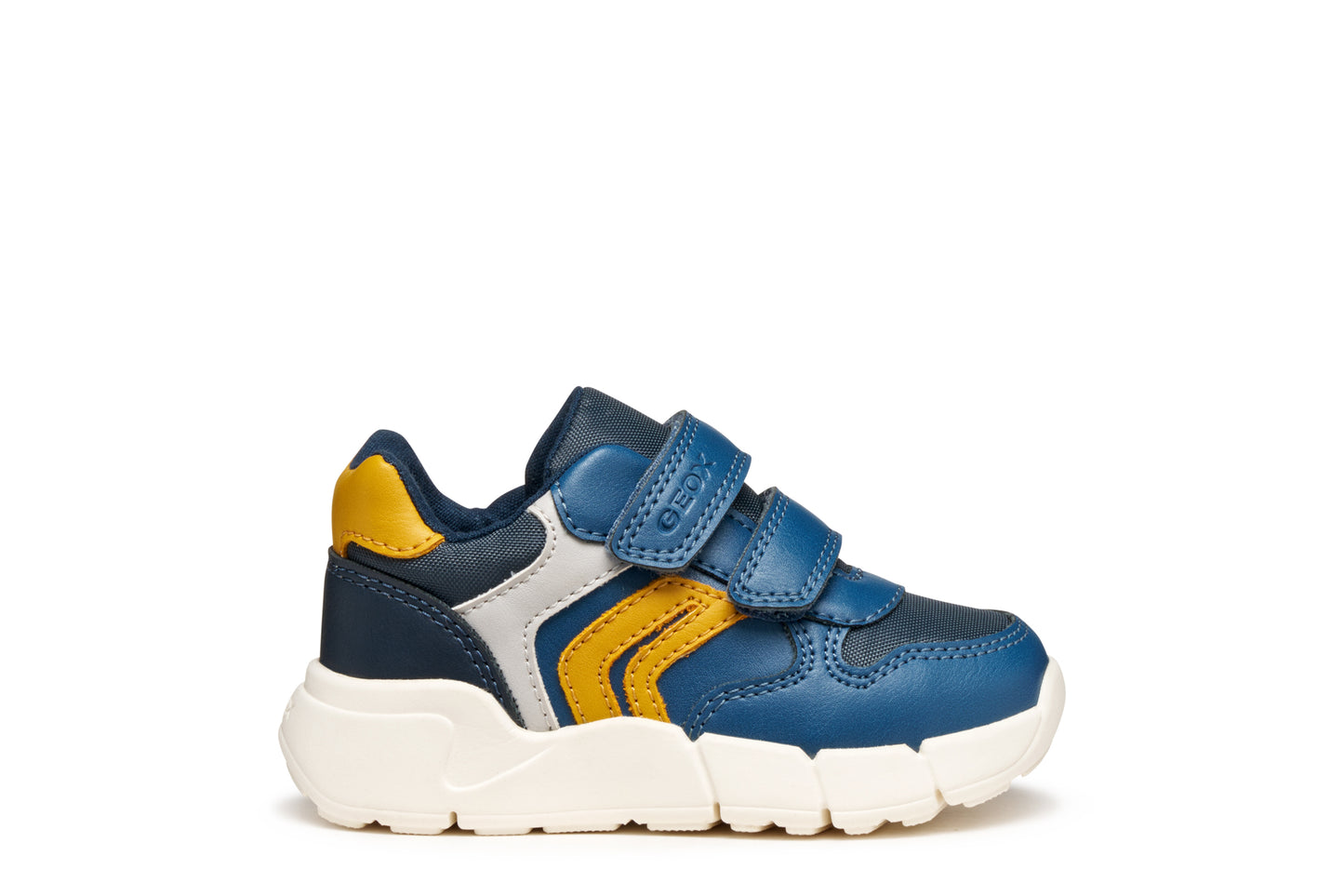 Geox Flexyper Mini Boys Blue Yellow Trainer