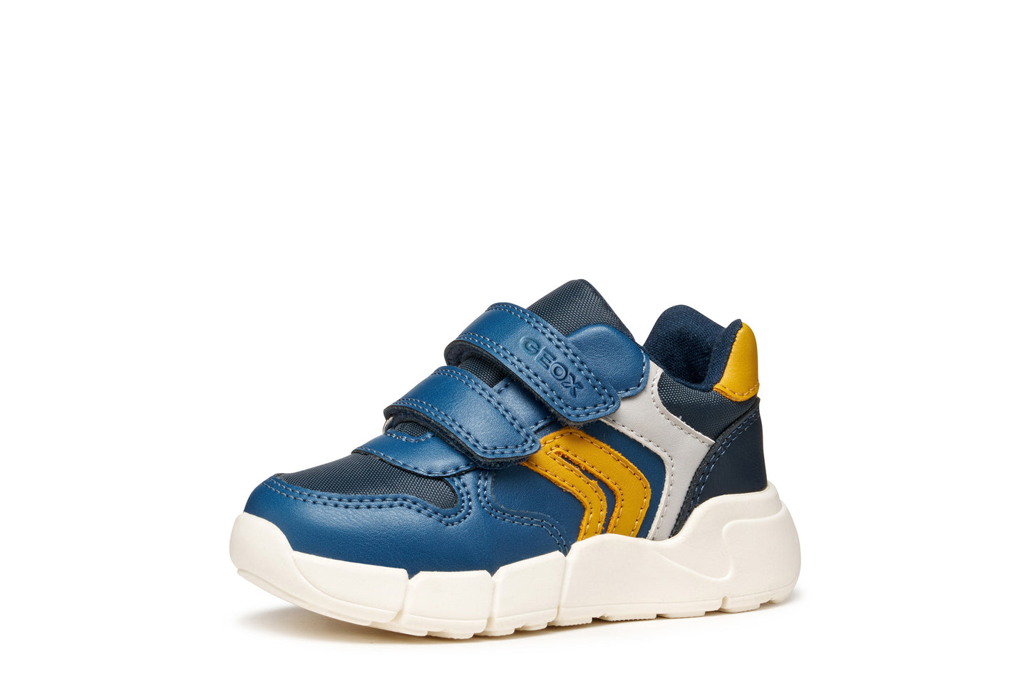 Geox Flexyper Mini Boys Blue Yellow Trainer