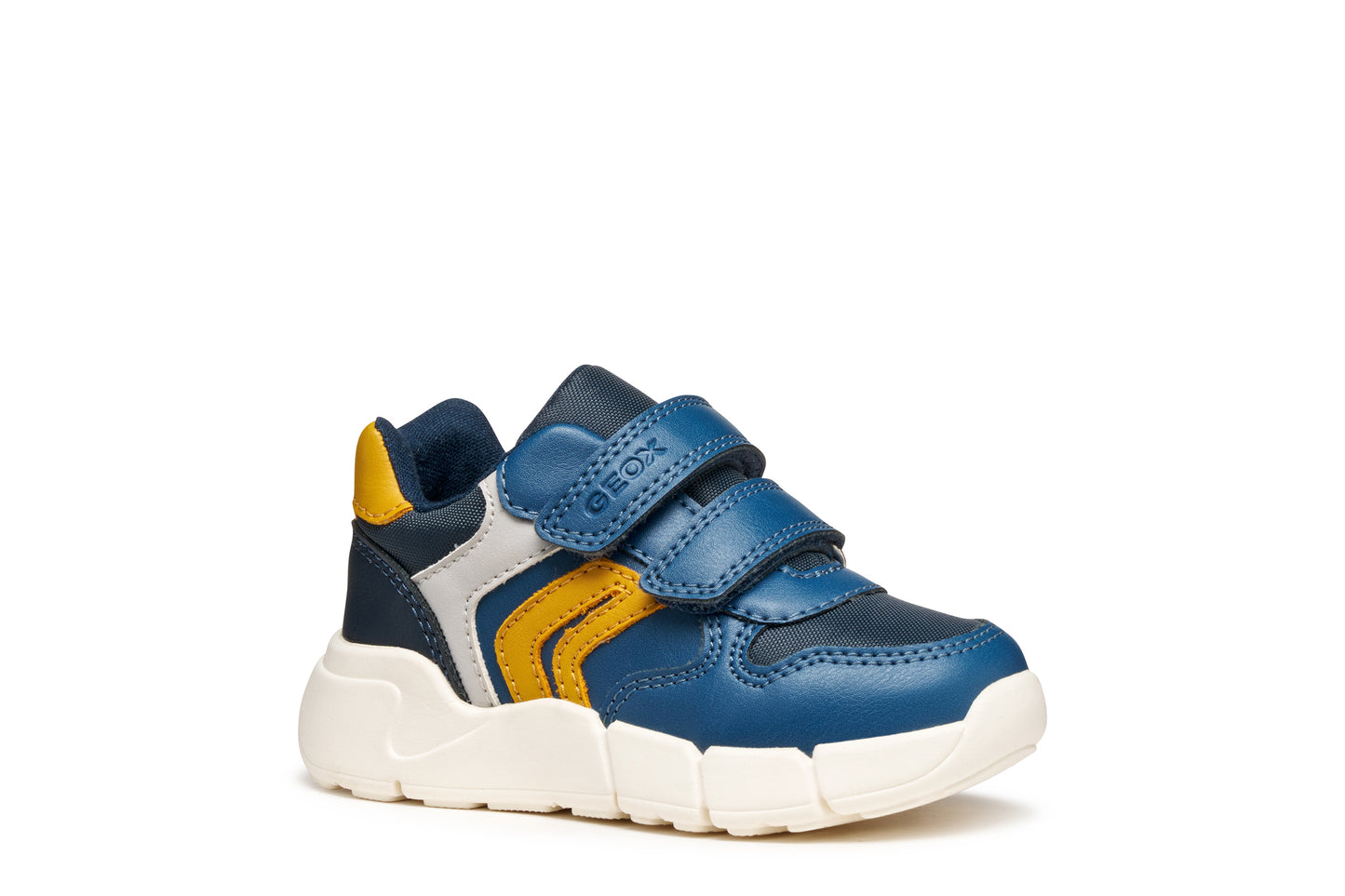 Geox Flexyper Mini Boys Blue Yellow Trainer
