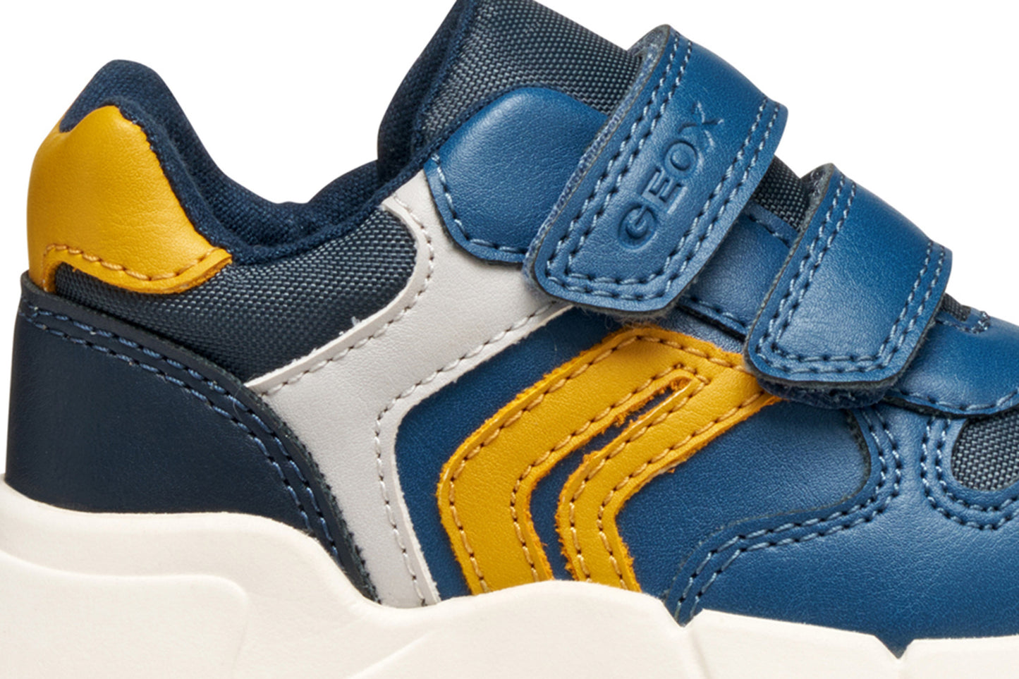 Geox Flexyper Mini Boys Blue Yellow Trainer