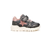 Geox Flexyper Mini Girls Grey Pink Trainer