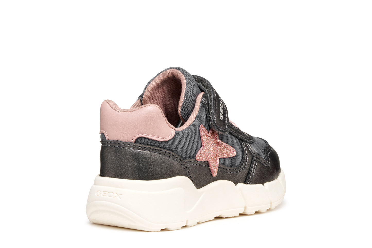 Geox Flexyper Mini Girls Grey Pink Trainer