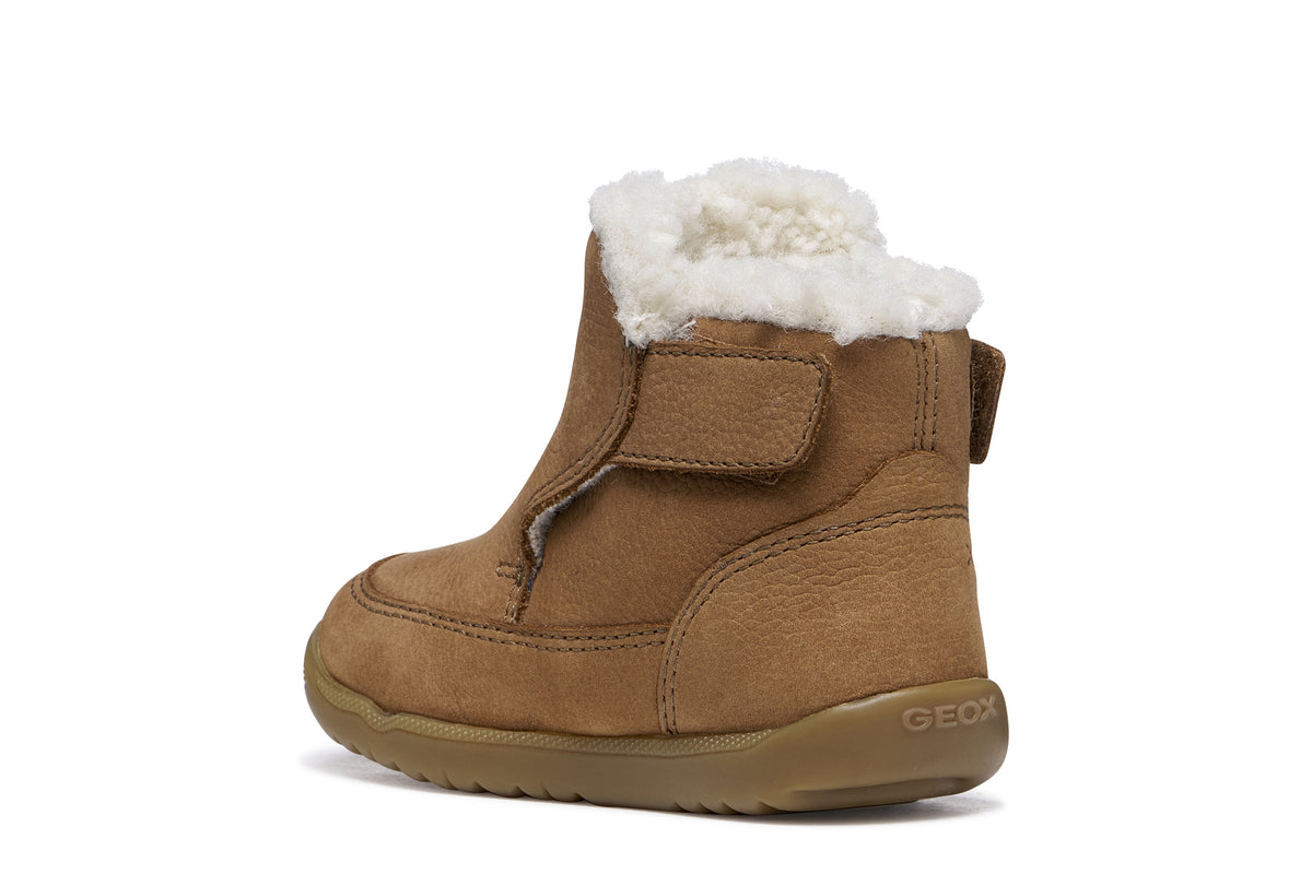 Geox Macchia Girls Tan Warm Lined Boot