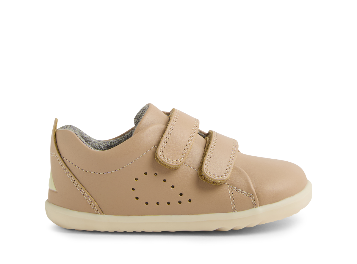Bobux Grass Court Step Up Girls Warm Taupe Trainer