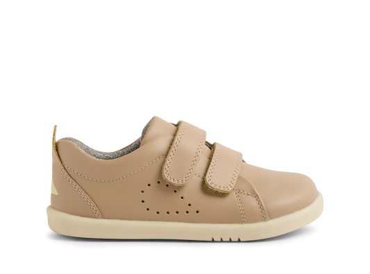 Bobux Grass Court I-Walk Girls Warm Taupe Trainer
