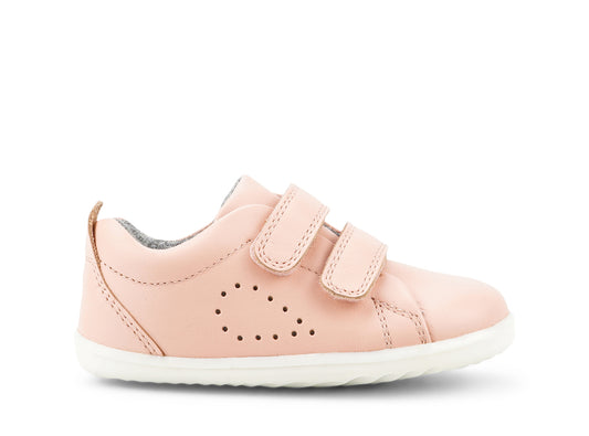 Bobux Grass Court Infants Girls Seashell Pink Trainer Shoe