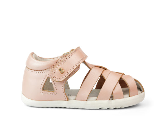 Bobux Tropicana Girls Seashell Pink Shimmer Closed Toe Sandal