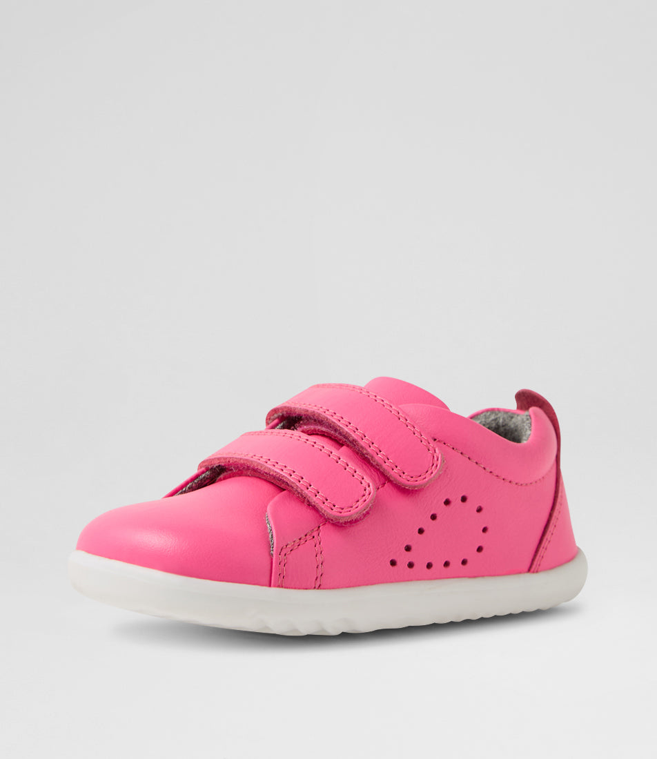 Bobux Grass Court Step Up Girls Pink Lemonade Trainer