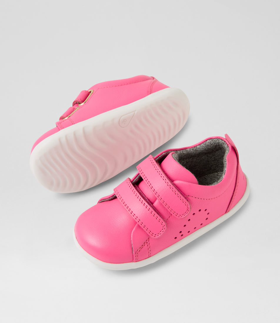 Bobux Grass Court Step Up Girls Pink Lemonade Trainer