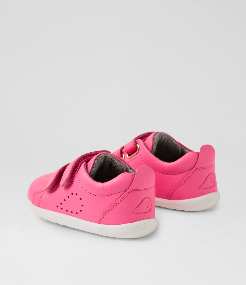 Bobux Grass Court Step Up Girls Pink Lemonade Trainer