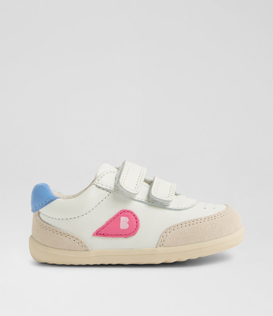 Bobux Champ Step Up Girls White Pink Trainer