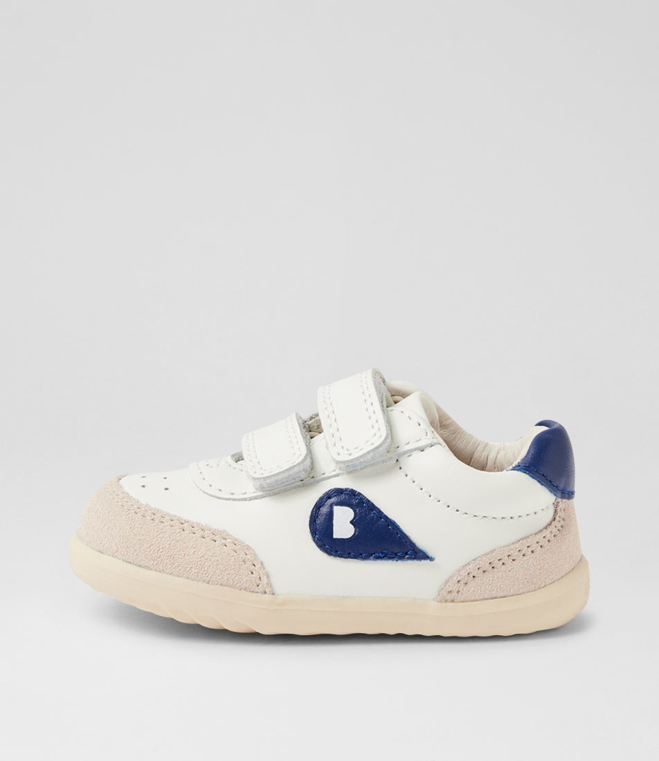 Bobux Champ Step Up Boys White Blue Trainer