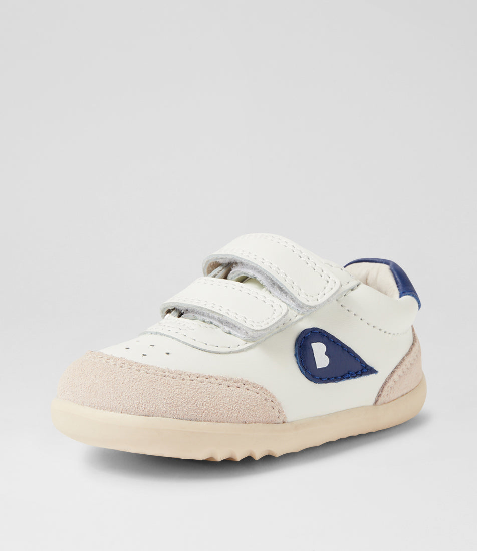 Bobux Champ Step Up Boys White Blue Trainer