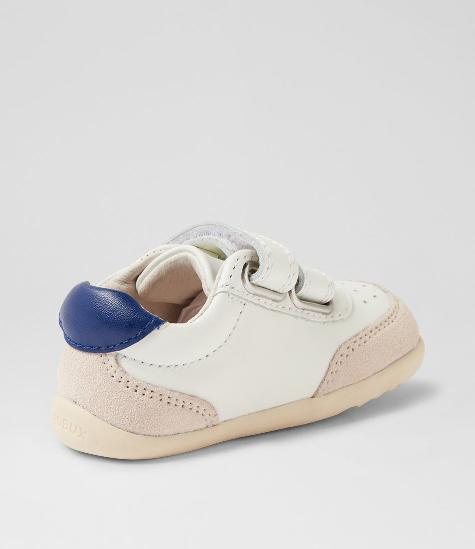 Bobux Champ Step Up Boys White Blue Trainer