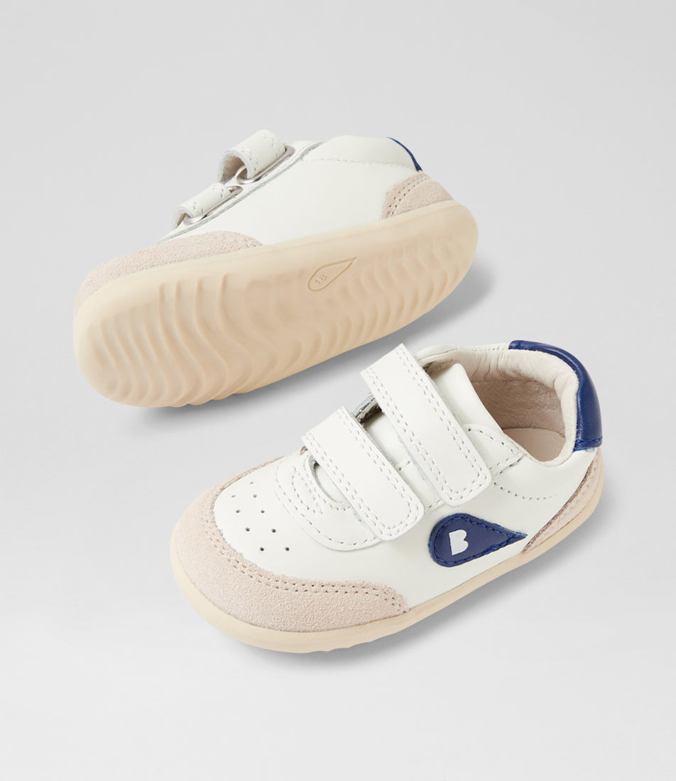Bobux Champ Step Up Boys White Blue Trainer