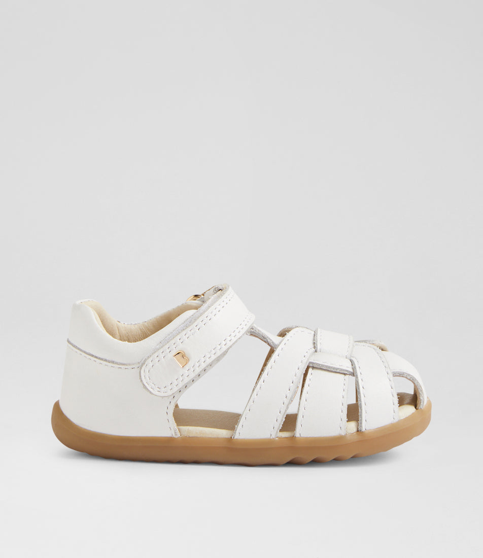 Bobux Skip Twist Step Up Girls White Closed Toe Sandal