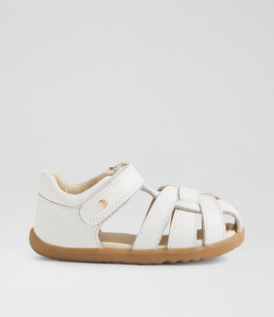 Bobux Skip Twist Step Up Girls White Closed Toe Sandal