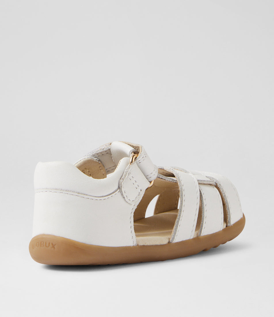 Bobux Skip Twist Step Up Girls White Closed Toe Sandal