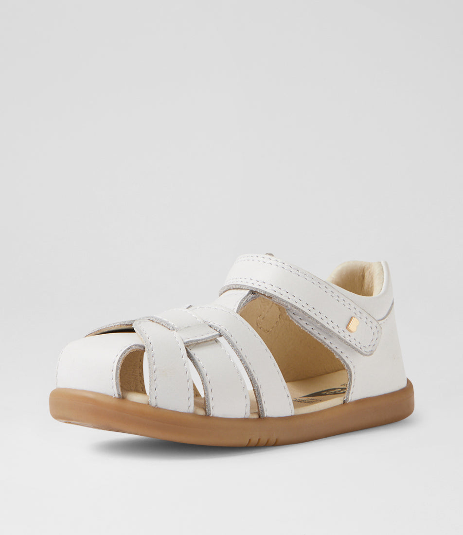 Bobux Skip Twist I-Walk Girls White Closed Toe Sandal