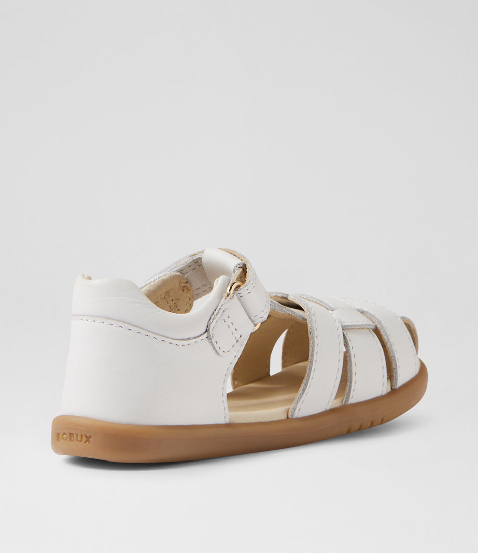 Bobux Skip Twist I-Walk Girls White Closed Toe Sandal
