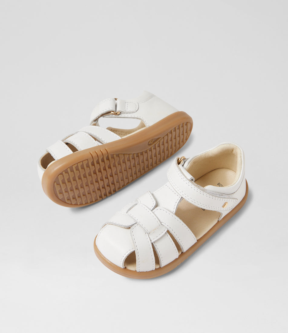 Bobux Skip Twist I-Walk Girls White Closed Toe Sandal