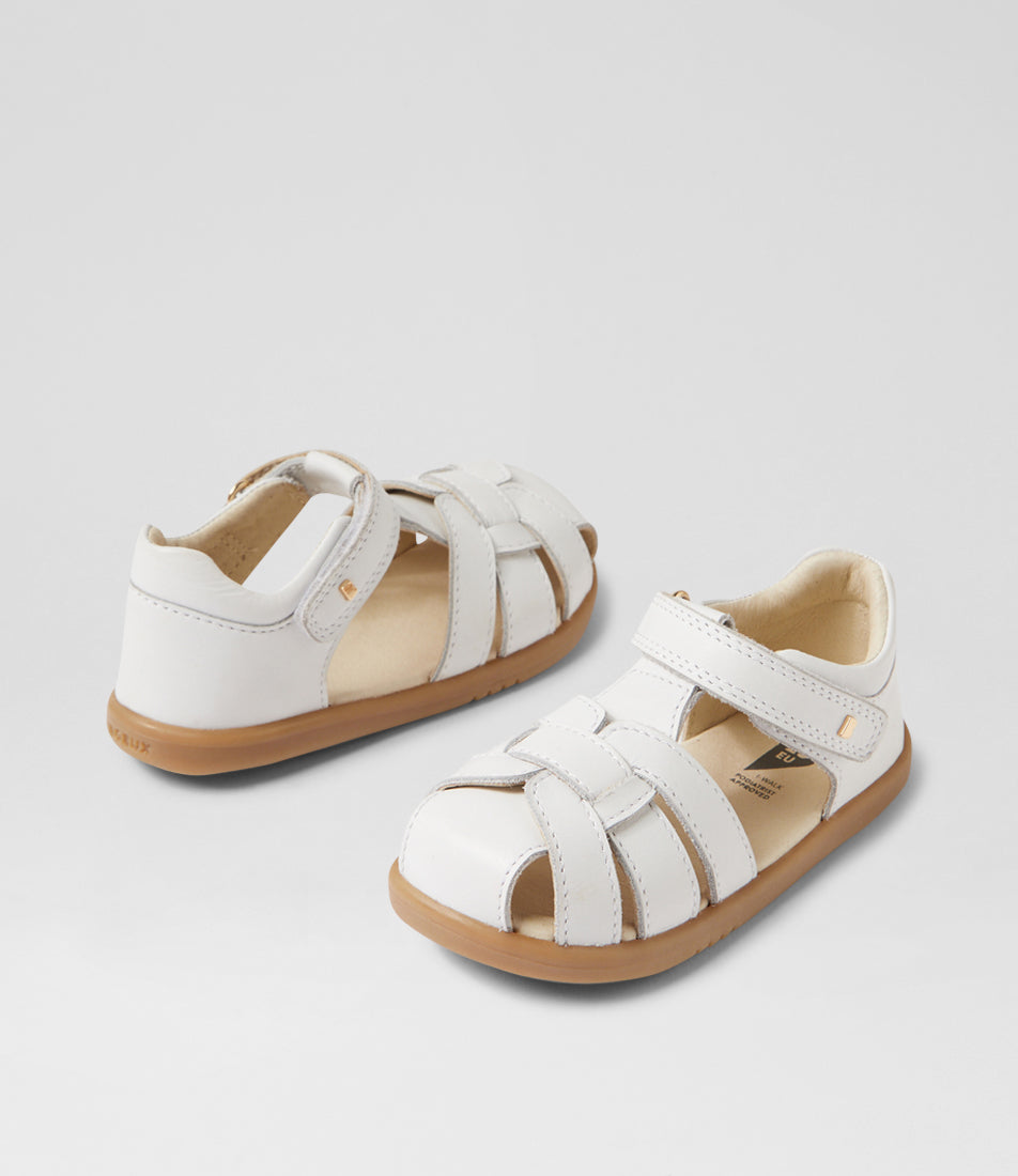 Bobux Skip Twist I-Walk Girls White Closed Toe Sandal