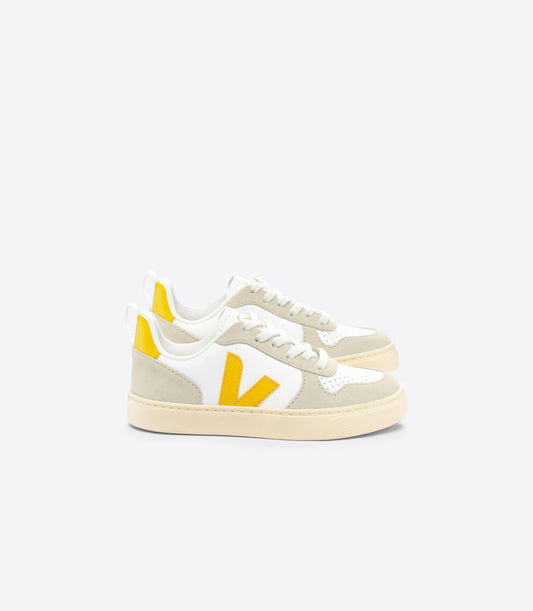 Veja V-10 Lace Boys Girls White Ouro Almond Trainer