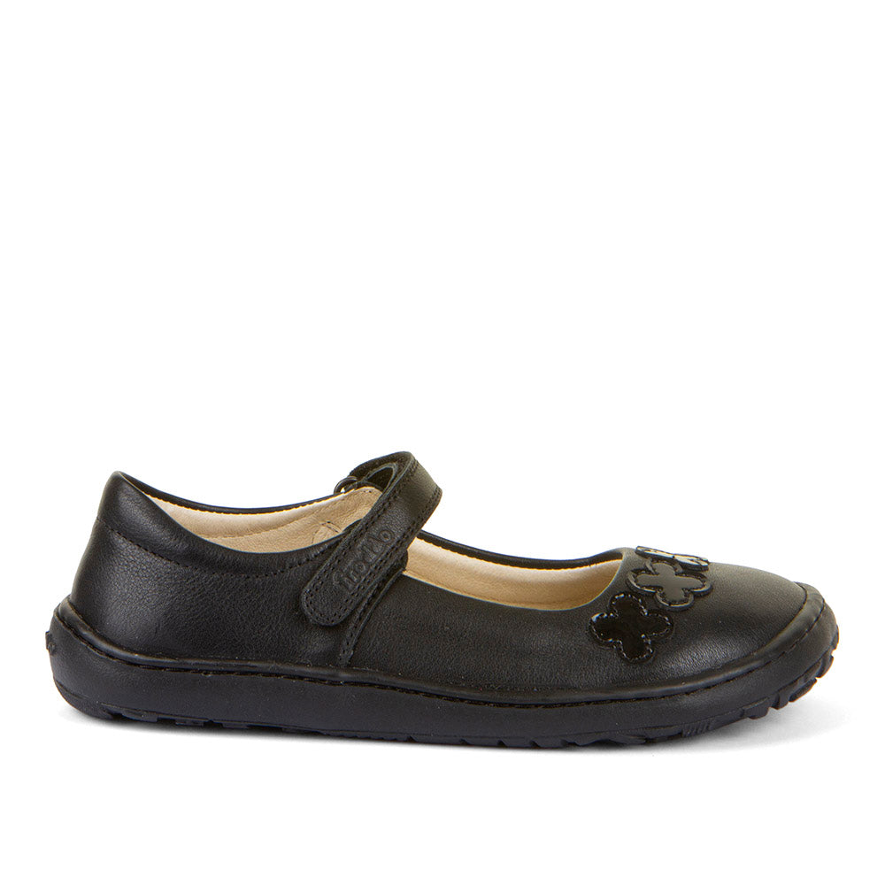Froddo Nina Flower Girls Black Barefoot School Shoe