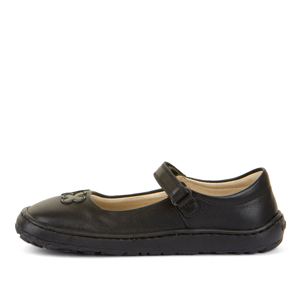 Froddo Nina Flower Girls Black Barefoot School Shoe