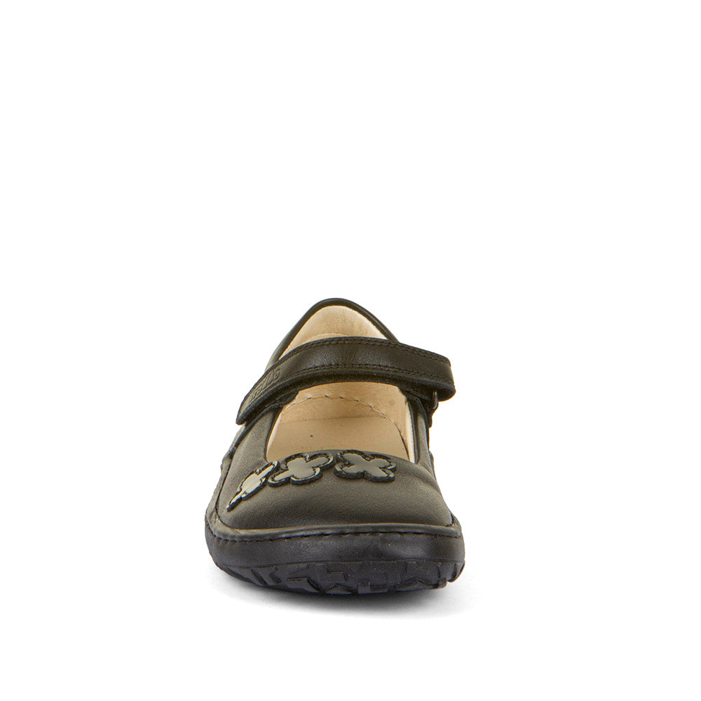 Froddo Nina Flower Girls Black Barefoot School Shoe