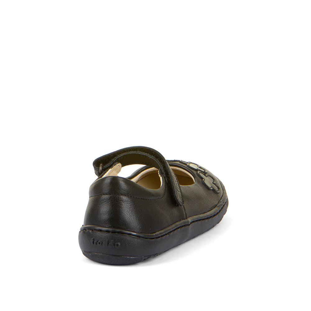 Froddo Nina Flower Girls Black Barefoot School Shoe