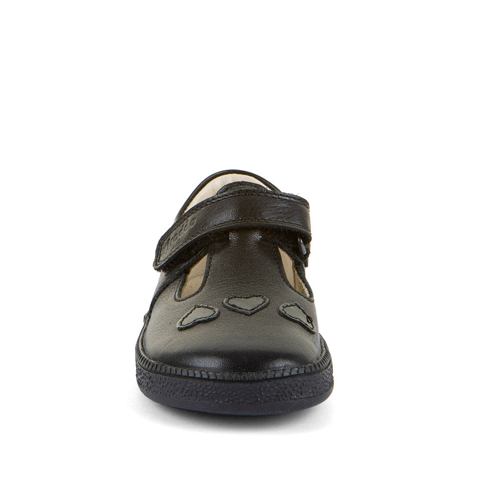 Froddo Sandra Girls Black T-Bar Barefoot School Shoe