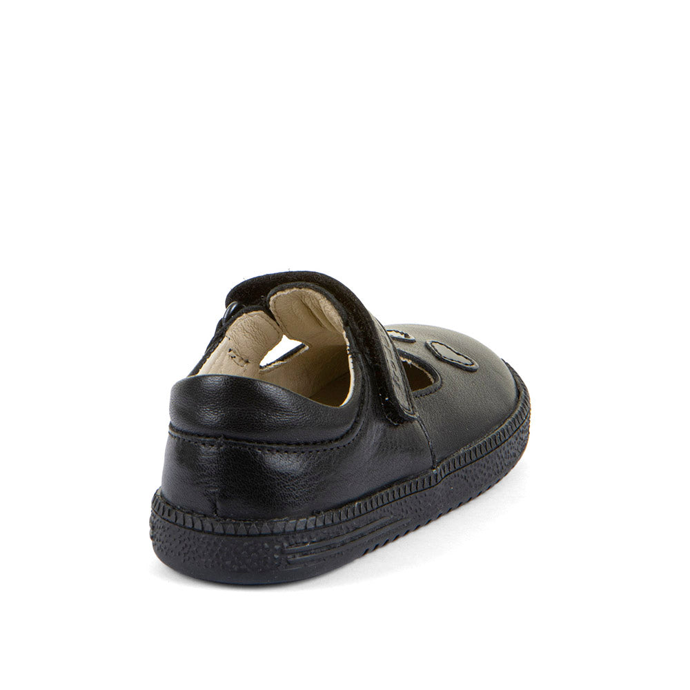 Froddo Sandra Girls Black T-Bar Barefoot School Shoe