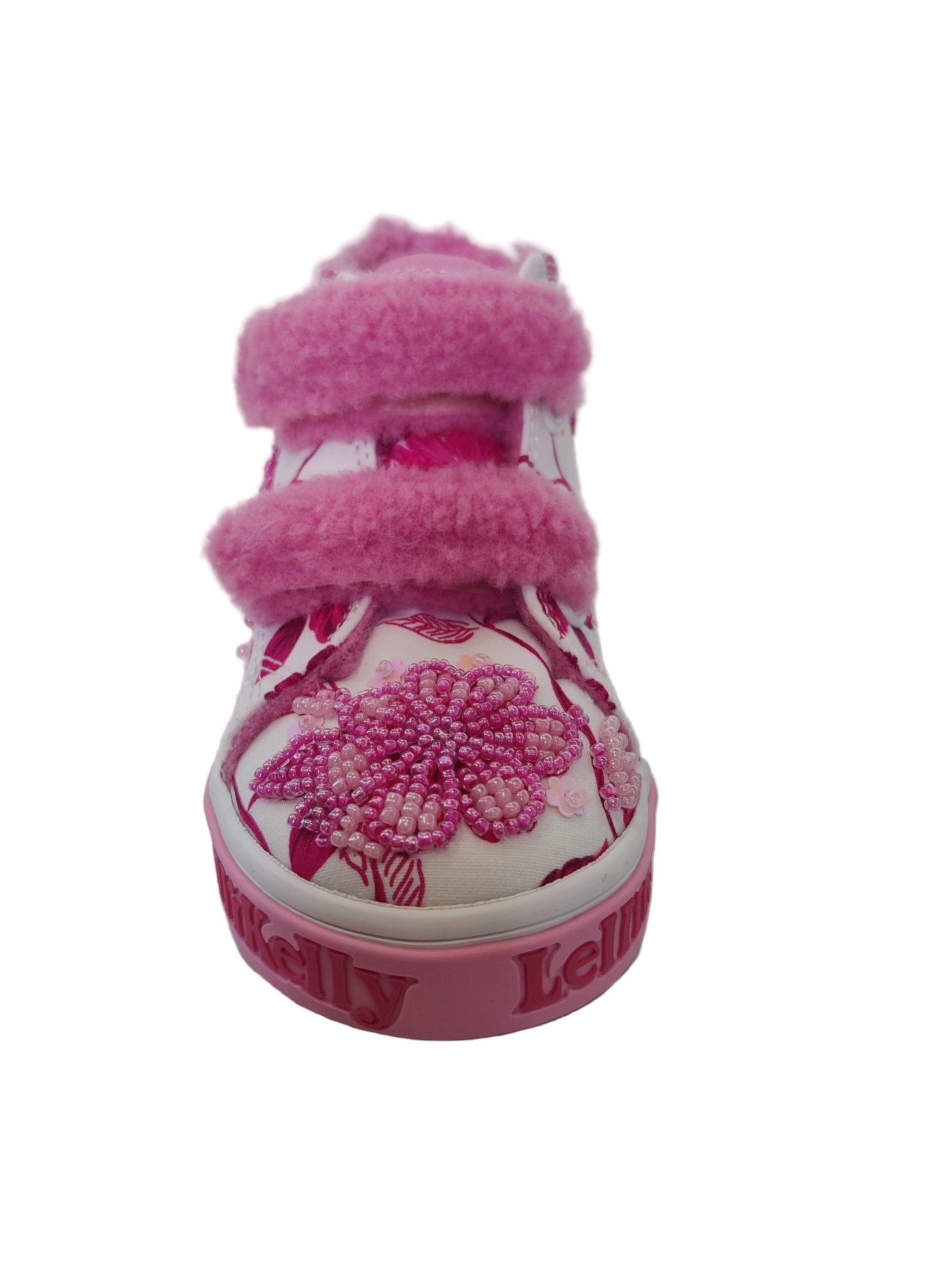 Lelli Kelly Brooke Girls White Pink Decorated Canvas Boot