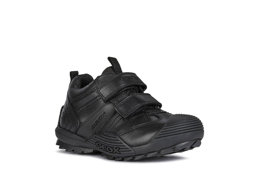 Geox Savage Boys Black School Shoe