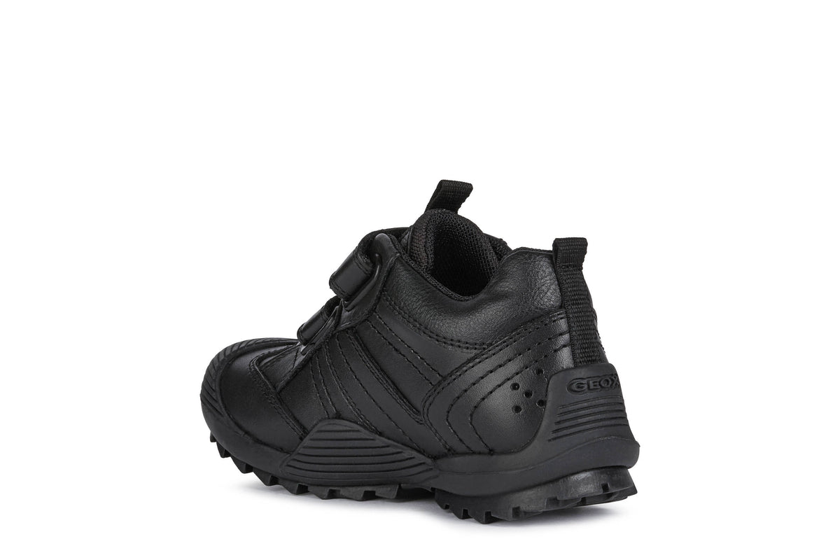 Geox Savage Boys Black School Shoe