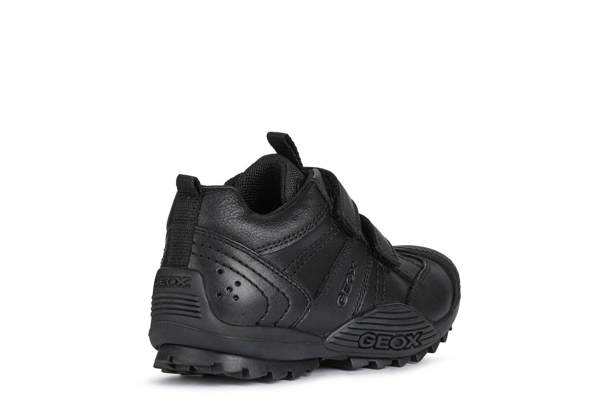 Geox Savage Boys Black School Shoe