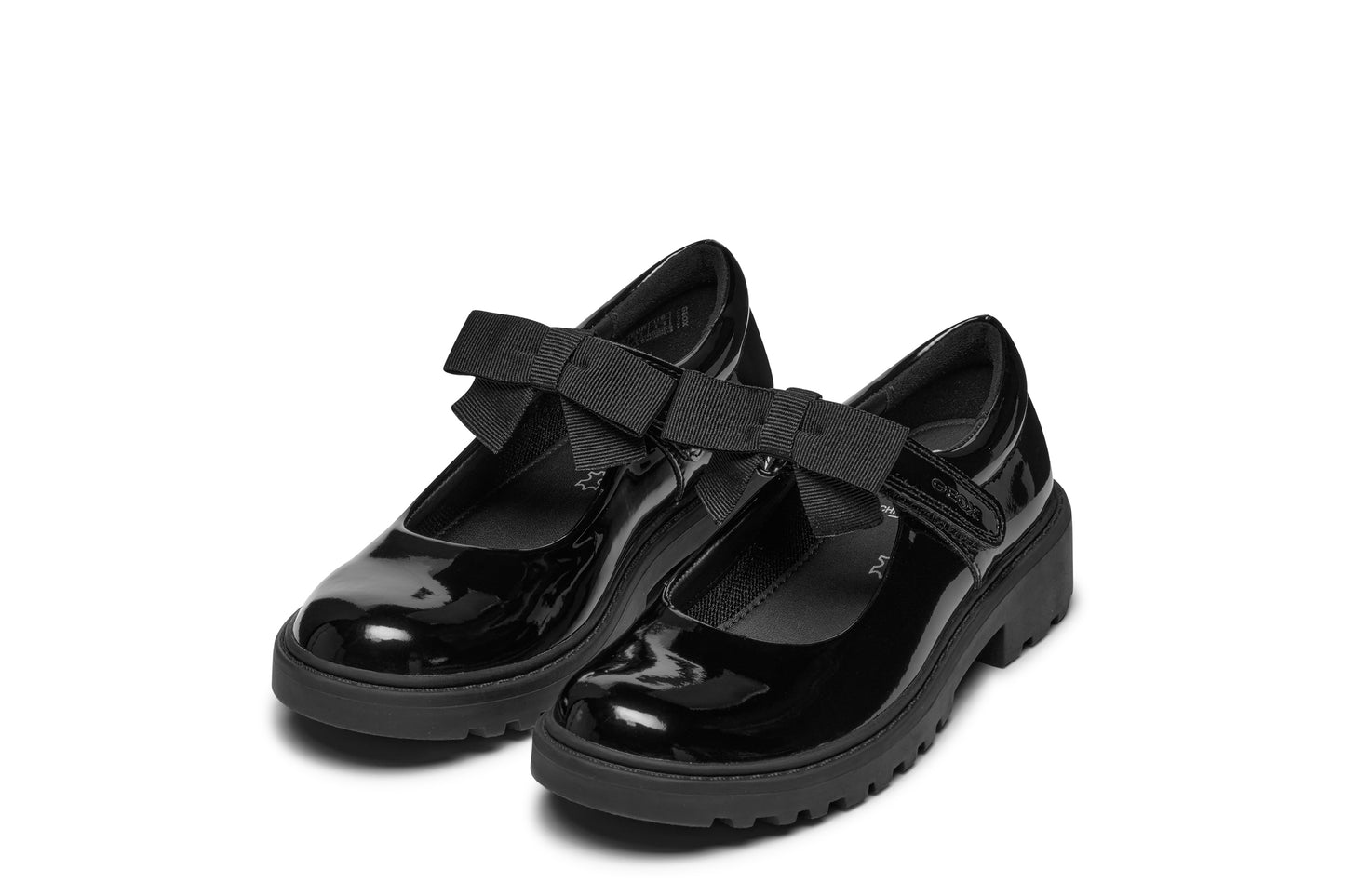 Geox Casey Girls Black Patent School Shoe