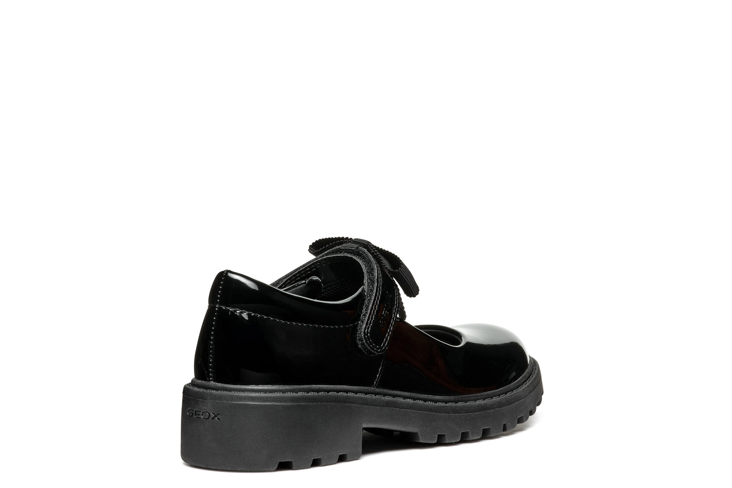 Geox Casey Girls Black Patent School Shoe