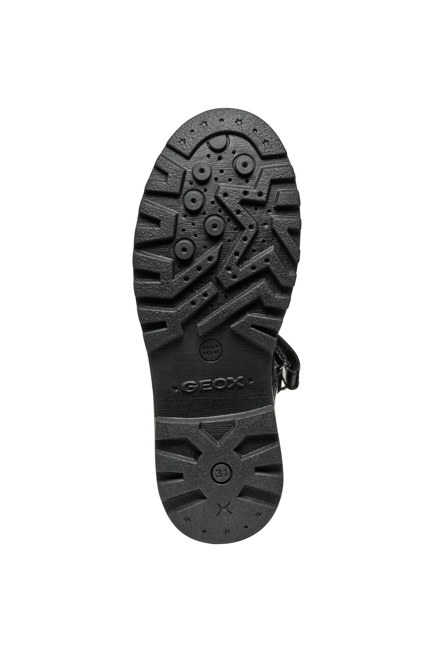Geox Casey Girls Black Patent School Shoe