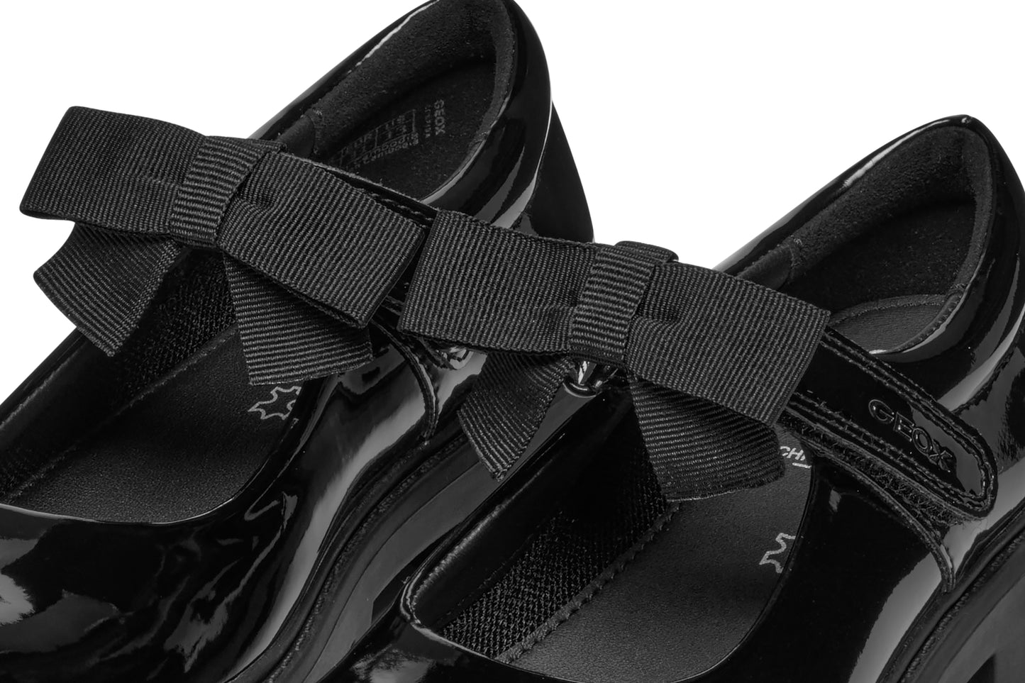 Geox Casey Girls Black Patent School Shoe