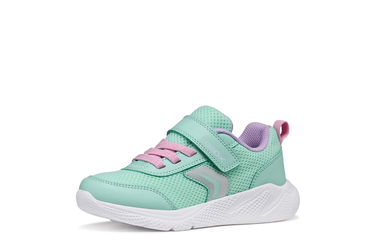 Geox Sprintye Girls Turquoise Pink Trainer