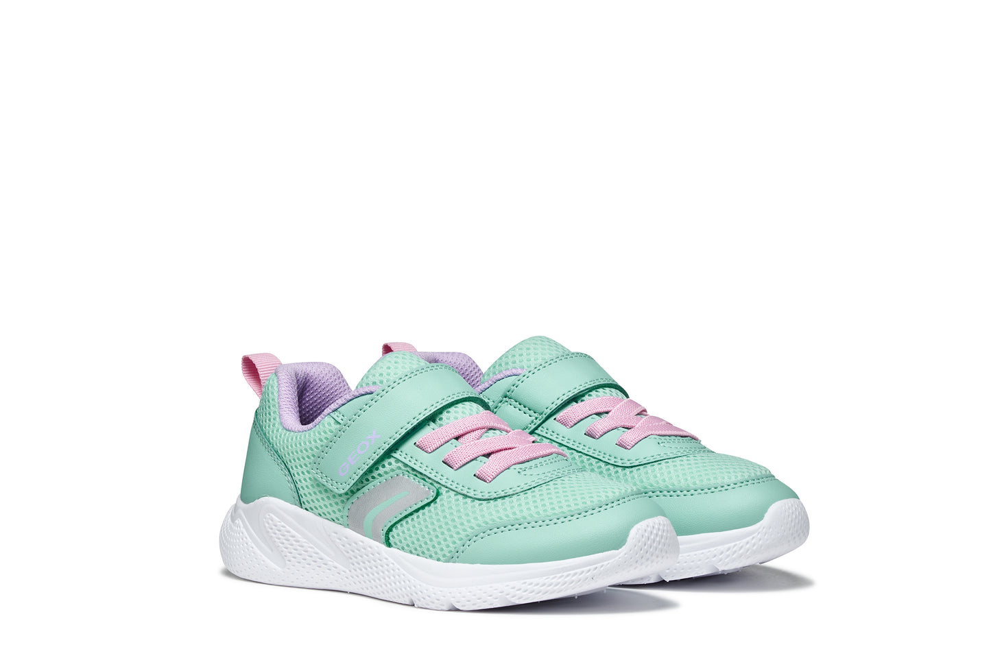 Geox Sprintye Girls Turquoise Pink Trainer