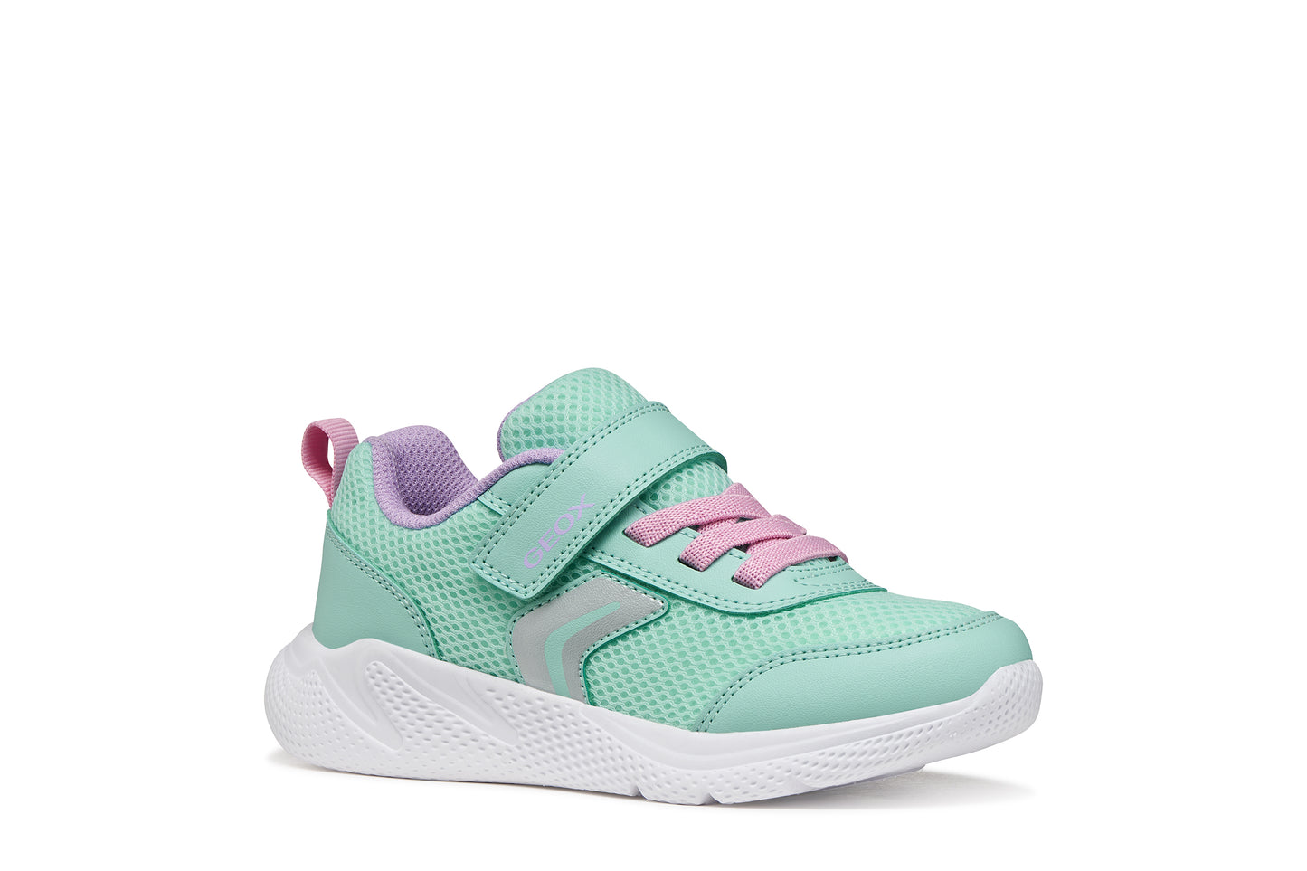 Geox Sprintye Girls Turquoise Pink Trainer