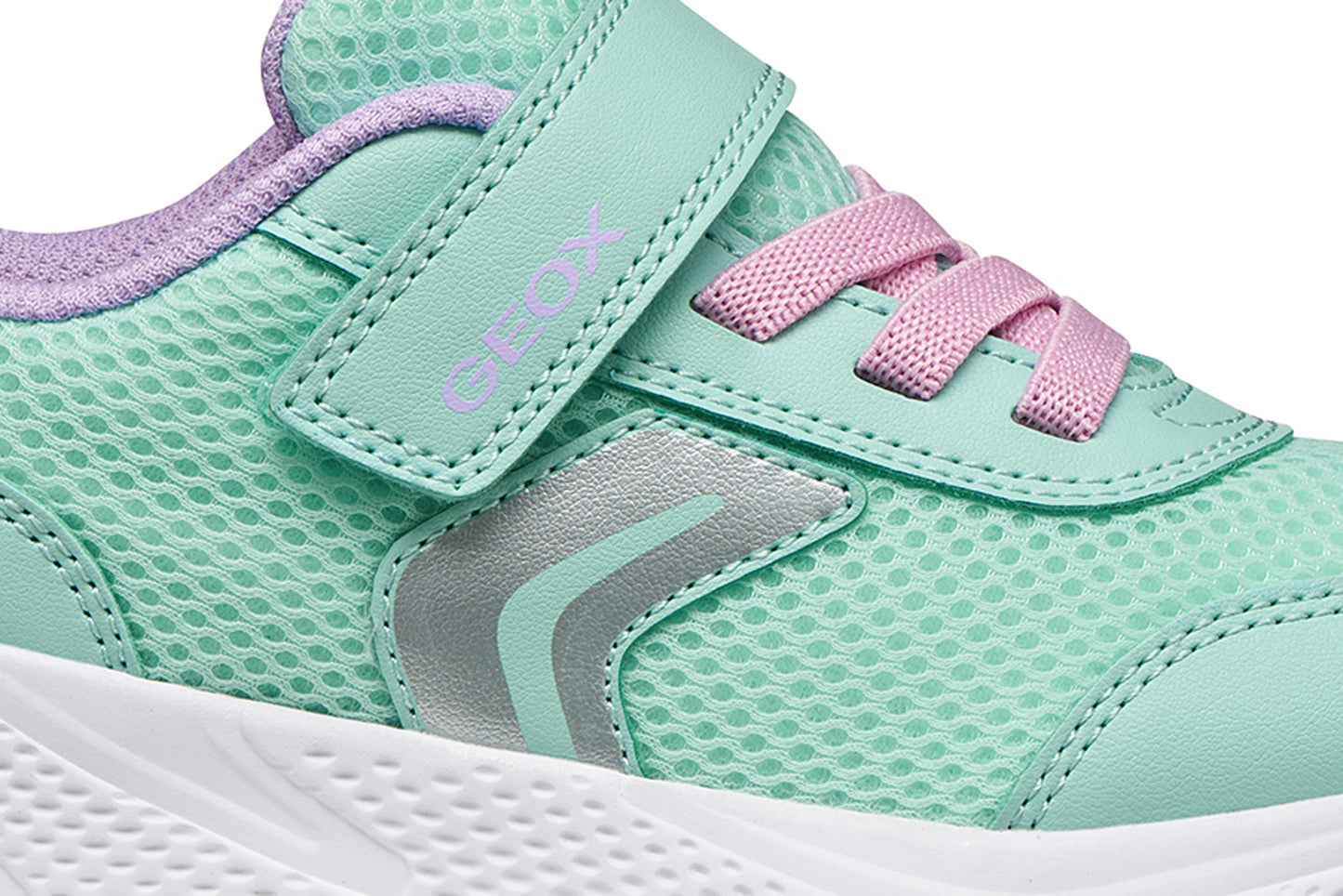 Geox Sprintye Girls Turquoise Pink Trainer