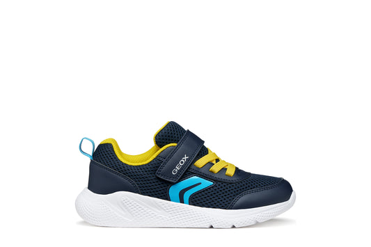 Geox Sprintye Boys Navy Yellow Trainer