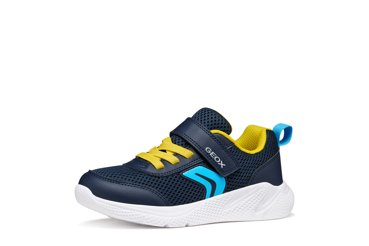 Geox Sprintye Boys Navy Yellow Trainer